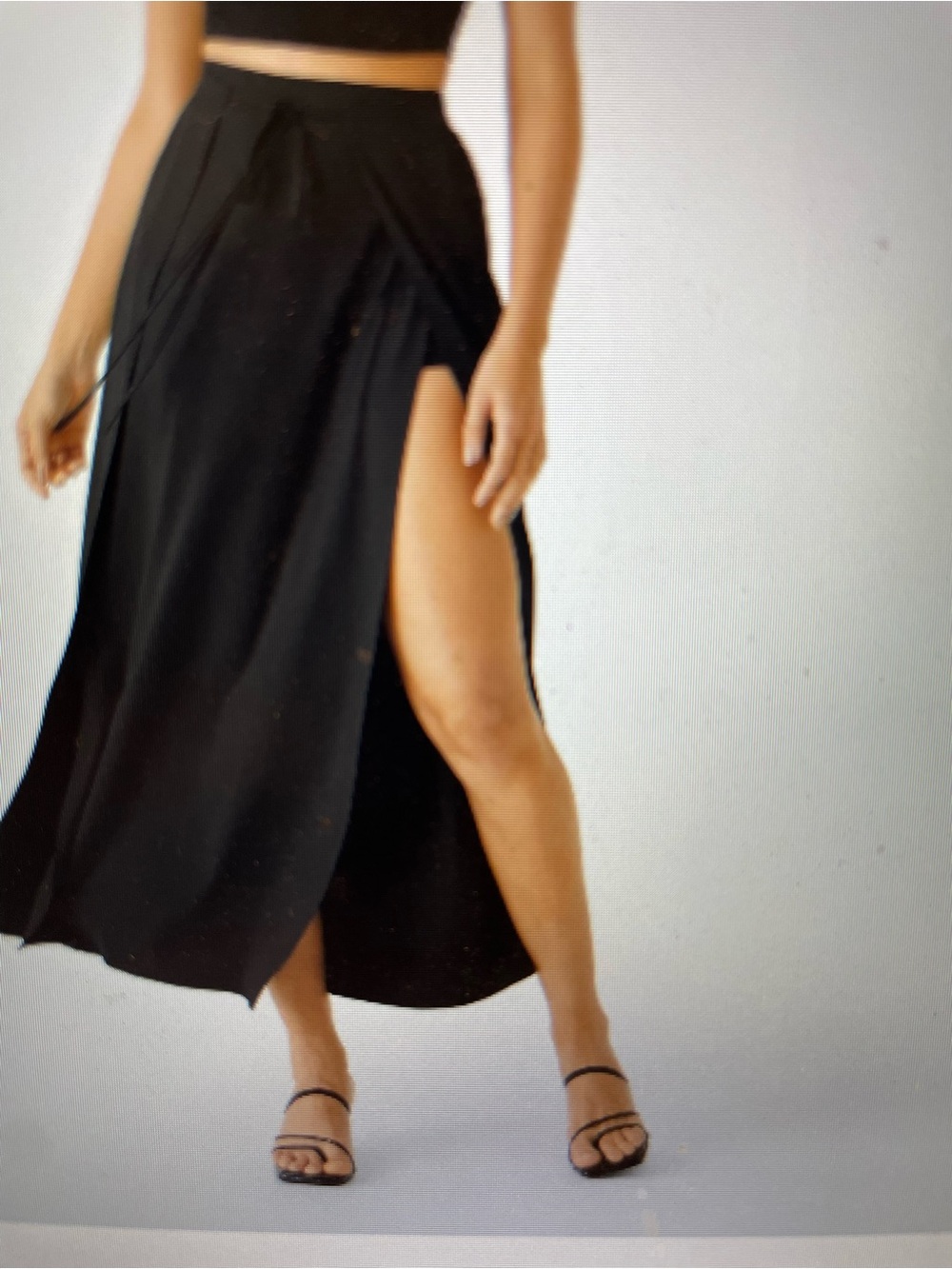 HALARA Black Maxi Skirt with High Slit - Picture 2 of 3